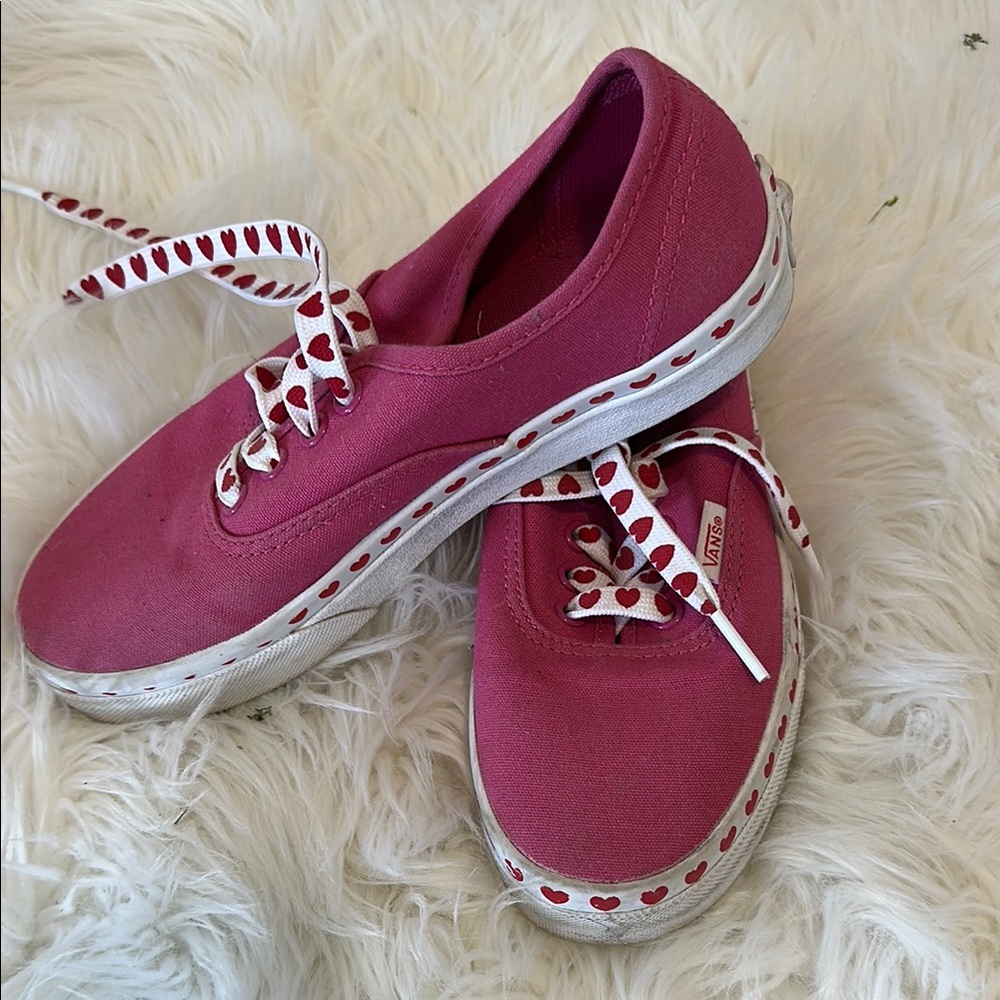 Vans Pink and White Sneakers with Vulcanized Sole